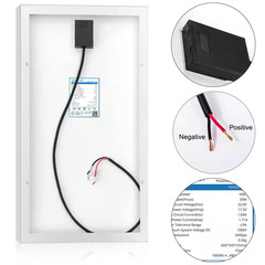 30-Watt 12-Volt Mono Solar Panel, Compatible with Portable Chest Fridge Freezer