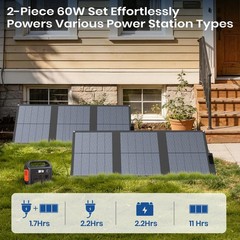 120W (2-Pack 60W) N-Type Solar Panel, 25% High Efficiency, IP67 Waterproof, H…