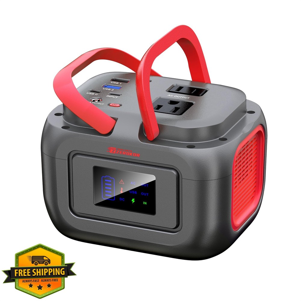ZeroKor Portable Power Station 120W Grey Red