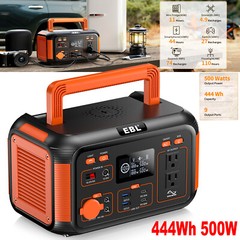 Peak 1000W Power Station ,500W 444Wh Portable Solar Generator Battery Camping