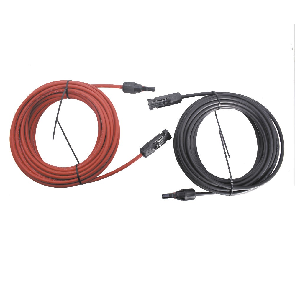 1 Pair Black + Red Solar Panel Extension Cable Wire Connector 12/10 AWG New