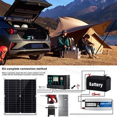 10000W Solar System Complete Set Dual USB Inverter 110V 300W Solar Panel 100A A