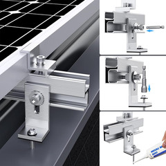 Solar Panel Mounting Bracket Kit, 10Pcs Upgraded Longer Stronger 6 Inch Rails So