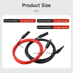 GEYA Extension Cable Solar Panel Extension Cable Black & Red 6mm²