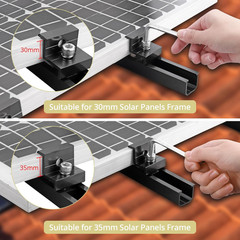 Solar Panel Bracket Kit, 6 Pcs 7.87 in Aluminium Solar Panel Mounting Rail 30Mm/