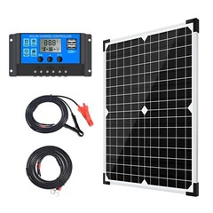 20W 12 Volt Battery Charger Solar Powered Panel for Car Dump Trailer Boat Marine