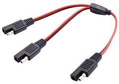 2PC SAE Adapter Y Cable Sae 1 To 2 Solar Panel Connector Cable 18AWG 30CM
