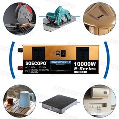 SOECOPO 10000W Solar System Kit,100A Controller, 12V DC to 110V/220V