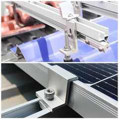 12 Pcs Solar Panel Middle Clamps 35mm Aluminium Solar Panel Mount Mid Clips
