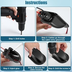 4 Set Solar Entry Gland Dual Entry Waterproof for 3mm²-10mm² (Black) | Solar …