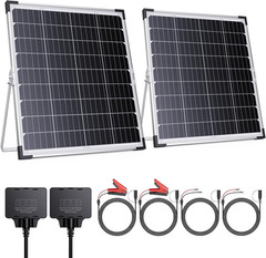 40W 12V Smart Solar Battery Maintainer, 2PCS 20W 12V Waterproof Solar Panel Tric