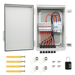 6 String Solar Combiner Box, IP65 Waterproof PV Combiner Box for On/Off Grid …