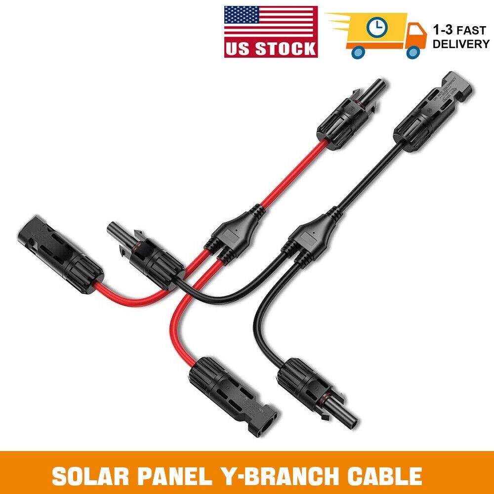 Solar Panel Y Branch Cable Connection Waterproof Adapter Connectors Extension