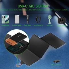 36W Solar Charger Portable Foldable Solar Panel USB Solar Phone Charger US