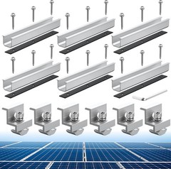 Solar Panel Bracket Kit, 6 Pcs 7.87 in Aluminium Solar Panel Mounting Rail 30Mm/