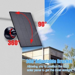 Solar Panel for Security Camera, 2W Solar Charger with Micro USB & USB-C Port…