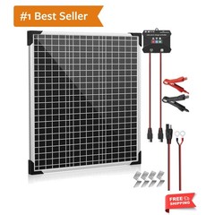 50W 24V Solar Panel Kit, Solar Battery Maintainer with MPPT Charge Controller…
