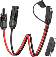 Solar Panel Connector Cable, 10AWG SAE Connector to Male & Female 1.15FT-10AWG