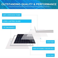 12v 20W 100A Solar Panel Charging Off-Grid RV Camping Home Boat with Controller