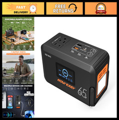 Portable Power Station 135W Solar Generator, 98Wh Battery Backup, AC Outlet, LED