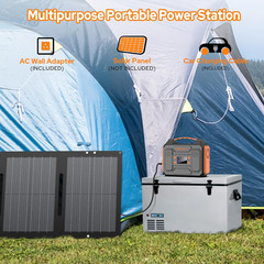 Portable Solar Generator with Panel, 300W Portable Power Station with Foldable S
