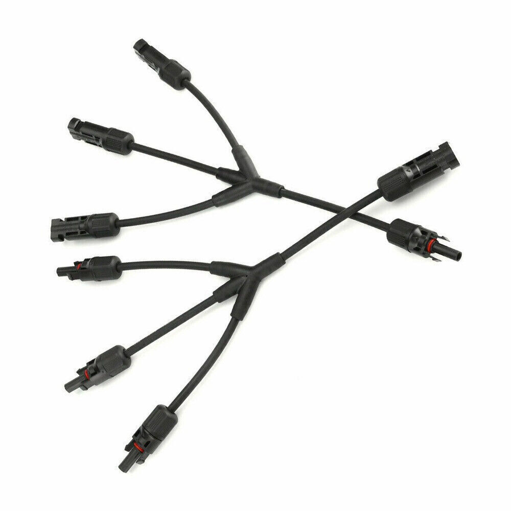 1 Pair Solar Connectors Y Branch Parallel Adapter Cable Wire Plug for SolarPanel