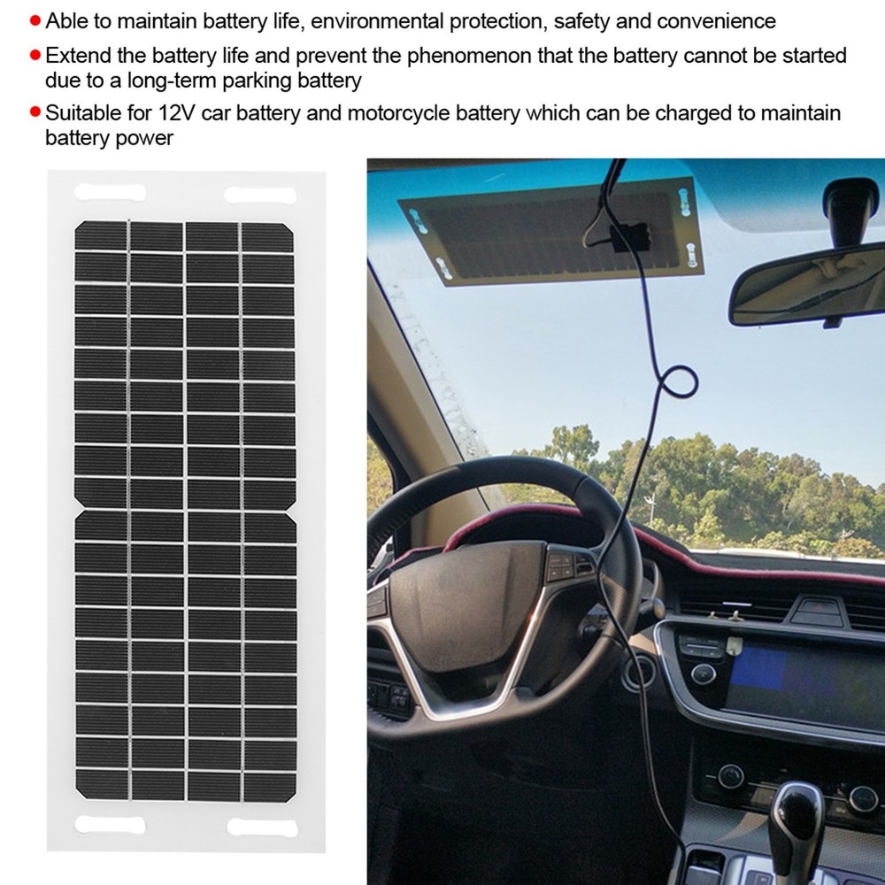 Car Solar Charger Flexible Monocrystalline Silicon with 3 Meters Charging Cable