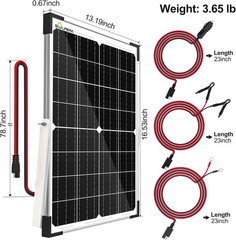 25W 12V Solar Battery Charger, Waterpoof Solar Panel Kit with Energy Saving Cont