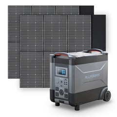 ALLPOWERS 4000W R4000 Portable Power Station Home Battery 600W Mono Solar Panel
