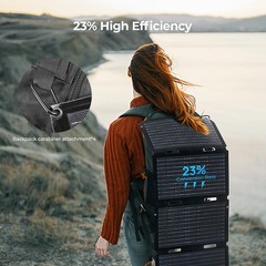 BougeRV 50 Watt Solar Panel Fiberglass Foldable Portable Charger For Camping
