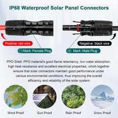 8AWG Solar Extension Cable – 10FT Waterproof Wire with Connectors for RV & Home
