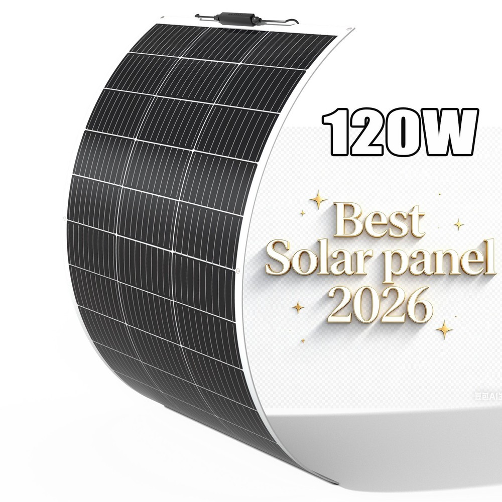 120W Solar Panel Flexible Monocrystalline PV Charging For RV Boats Camping White