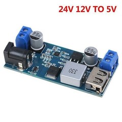 Wide Voltage Input Range 24V to 5V 5A Step Down Converter USB Charging