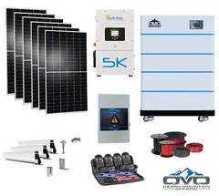 3.3KW Complete Offgrid Solar Kit + 5K Sol-Ark Inverter + 20.48KW OMO Stack Lithi