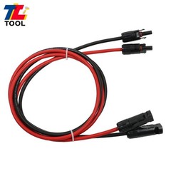 1 Pair 5ft 10AWG Black + Red Solar Panel Extension Cable Wire Connector