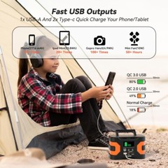 Portable Power Station 150W Power Generator 166Wh Indoor/Outdoor Backup Battary