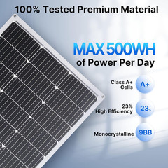 2PCS 100W 12V Flexible Solar Panel 9BB Monocrystalline Cell 12 Volt Semi-Flexibl
