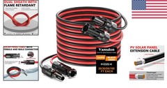 50FT Red & Black Solar Panel Extension Cable 12AWG for RV Photovoltaic Systems