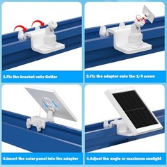 2 Pack Adjustable Gutter Mount for Solar Panels – Compatible with Ring, Arlo, Eu