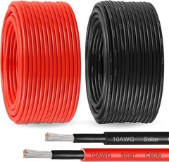 10 Awg Solar Panel Wire 100Ft Black 100Ft Red Tinned Copper Pv Cable