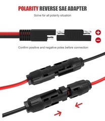 Compact 10AWG Solar Extension Cable – 30cm with Waterproof SAE Connectors