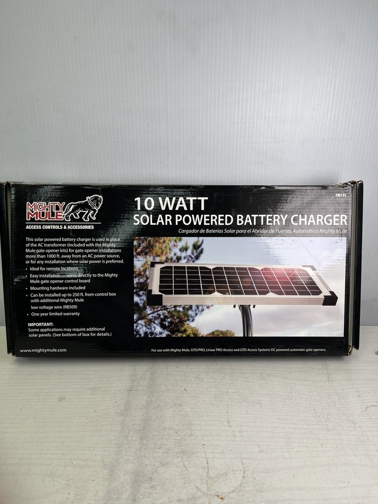 Mighty Mule 10W Portable Solar Battery Charger FM123 12V Automotive