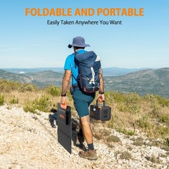 100W Solar Panel, 21.5V Portable Foldable Solar Panel 24% High Efficiency wit…
