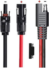 Solar Panel to SAE Adapter with MC4 Connector Extension Cable 10AWG for Easy Co