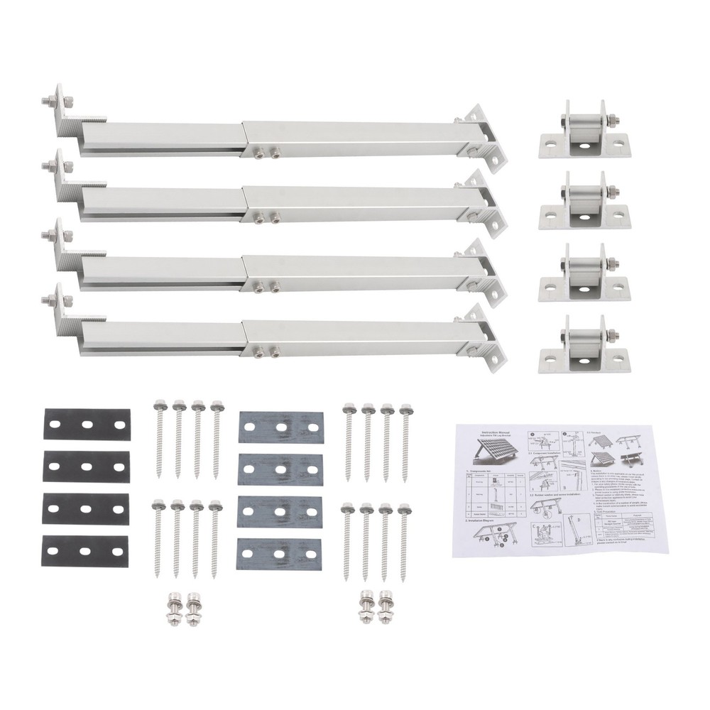 Adjustable Angle for Roof Install Solar Panel RV Tilt Mount Brackets Set 4 Packs