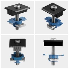 10Pcs Solar Panels Mid Clamps for Unistrut Aluminium Panel Brackets 30Mm/35Mm
