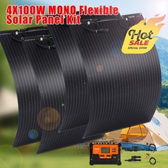 Kit paneles solares flexibles 4x100W alta eficiencia Monocristalino Autocaravana