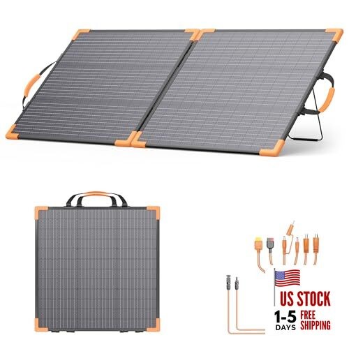 100 Watt Bifacial Portable Solar Panel for Power Station, 20V Foldable 100W