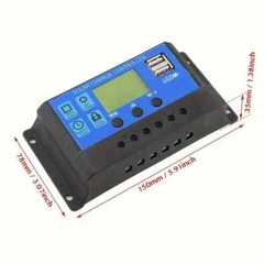 30A Solar Panel Battery Charge Controller 12V 24V, Dual USB Port, LCD Display