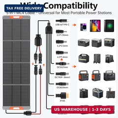SOKIOVOLA 200W Ultra-Lightweight Portable Solar Panel for EF/Jackery/Anker Power